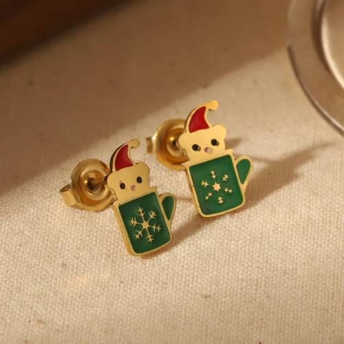 Christmas cups earrings