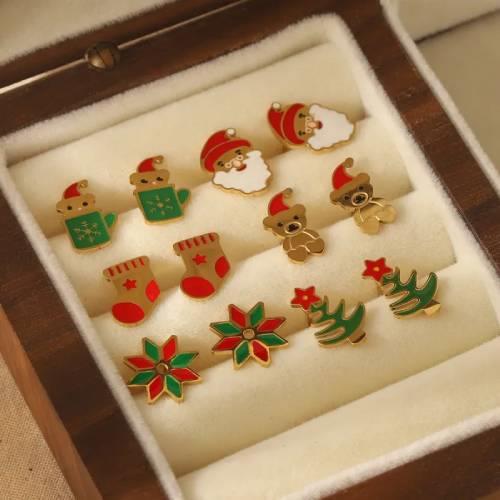 Christmas socks earrings