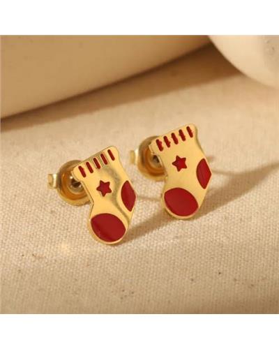 Christmas socks earrings