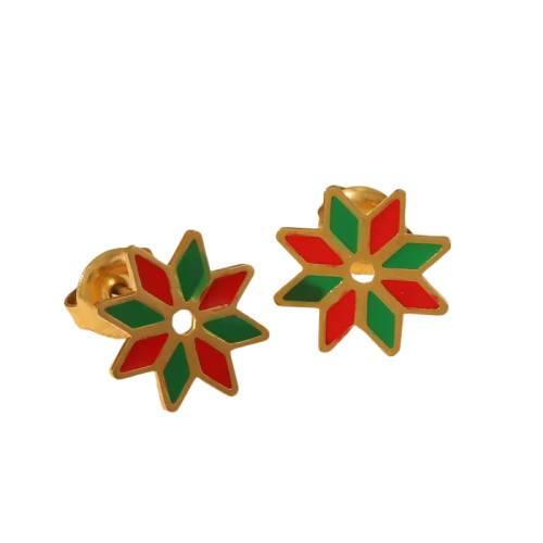 Christmas flower earrings