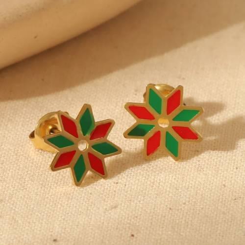 Christmas flower earrings