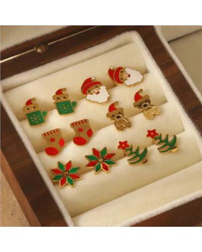 Christmas flower earrings