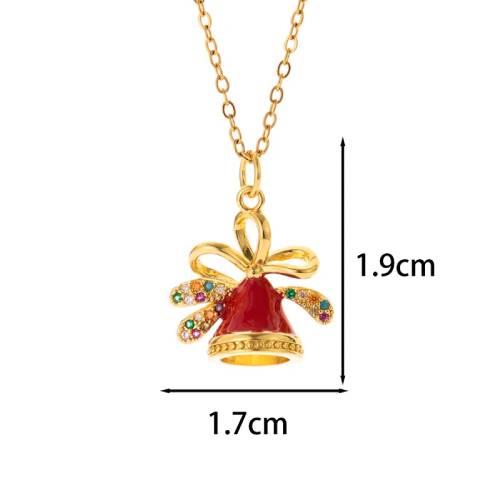 Christmas red bell necklace
