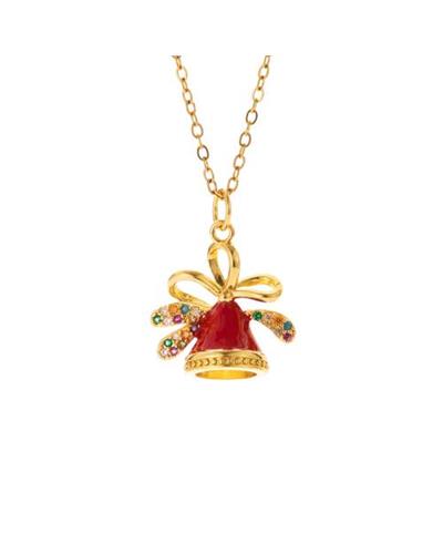 Christmas red bell necklace