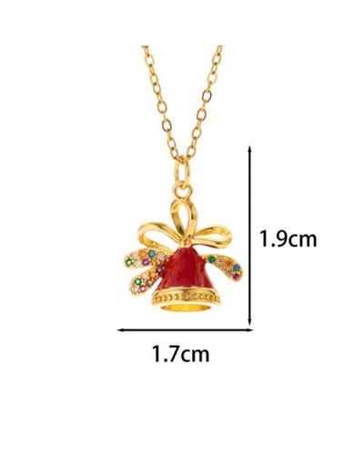Christmas red bell necklace