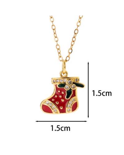 Christmas red boot necklace